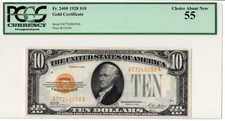 1928 $10 Fr.2400 - Gold Certificate - Pcgs 55