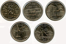 2001-D State Quarters Coin Set - Ky Nc Vt Ny Ri - Denver Mint - Kz599