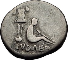 VESPASIAN 69AD JUDAEA CAPTA Jewish War Victory Silver Ancient Roman Coin i58161