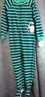 boy footie pajamas 4T or 5T green & Navy stripe blanket sleeper Carters