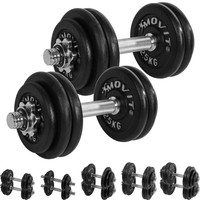 MOVIT® 2x Gusseisen Hantel Hanteln Hantelset Kurzhantel Set Kurzhanteln Gewichte