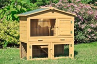 Kaninchenstall Hasenstall XXL Doppelstock mit Zinkwanne