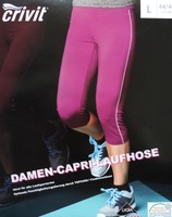 Damen Capri Laufhose S M L Laufcapri Kurz 3/4 Caprihose Sporthose Jogging NEU