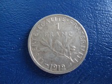 1919 France Silver 1 Franc Coin-5 Grams- VG Condition-#15-95