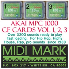 Akai mpc1000 mpc 1000 compact flash card sounds vol 1-3