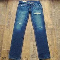 The HOLLISTER Skinny W28 L30 nahe NEU Herrenjeans gerades Bein blau Jeans 28/30