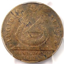 1787 Fugio Cent 1C - Pcgs Au Details (Planchet Flaw) - Rare Colonial Coin!