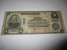 $5 1902 Ravena New York Ny National Currency Bank Note Bill! Ch. #9529 Rare