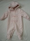 FIRST IMPRESSIONS Girls Pink Microsuede Outerwear Jumper 6/9 mo Flower Toggle 6m