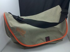 RICKSHAW Grey & Orange Zero Waste Messenger 23 Large Crossbody Buckle Bag