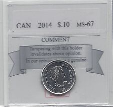 *2012*, Coin Mart Graded Canadian, 10 Cent, *Ms-66*