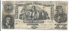 Csa 1861 Confederate Currency T20 $20 Richmond #24822 R3 Richmond 2nd series