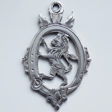 Rare William Hair Haseler Sterling Silver Scottish Lion Rampant Fob Medal c1921