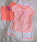 Sz 4 4T Carters Pajamas Shirt Pants Shorts Girls 3 pc set Goodnight Sleep tight 
