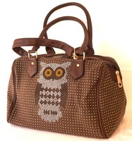 shopper tasche bag schultertasche damentasche handtasche umhängetasche mit eule