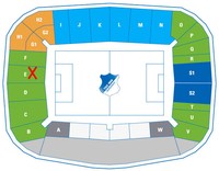 2 x Top Sitzplatz 1899 HOFFENHEIM - VFL WOLFSBURG;  59€ per Sofortkauf