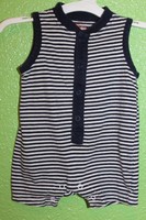 Chaps Boys Blue Striped Tank Romper Size Newborn