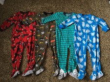 4 Pair Carters Fleece Footed pajamas Sleepers Pjs 24 Months 2t Toddler