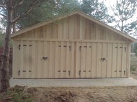 Doppelgarage Holzgarage mit Satteldach Fertiggarage Carport  6m x 6m  Holz