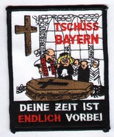 Anti Bayern Aufnäher "Tschüss Bayern." Kutte Weste Fan Patch Block Kurve + neu +
