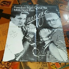 Vintage Poster Signed by Magician Dean Gunnarson 17x22 Freedom from Cancer w/Coa