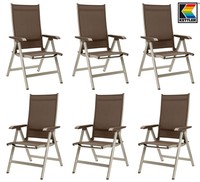 6 Kettler Basic Plus Klappsessel in champagner mocca Multipositionssessel Sessel