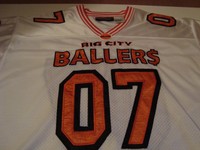 MOURICE MALLONE MO-JEANS TRIKOT XXL WHITE ORANGE FOOTBALL USA RETRO VINTAGE 90er