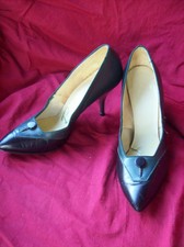 Vintage 50's Bernardo Spectator High Heel Stiletto Pumps Dark Green Black Size 6