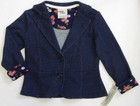 OshKosh 4T Blue Heather FItted Blazer with Floral Cuffs Toddler Girl Clothing