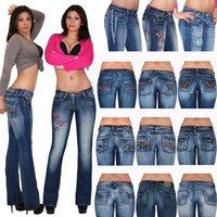 Damen Bootcut Jeans Damen Jeanshose Bootcut Schlaghose Hüftjeans Top Modelle G40
