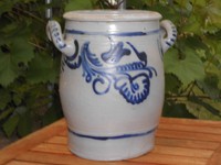 Steingut alter Bauern Topf mit Henkel Gurkentopf Rumtopf Blumentopf 26 cm hoch