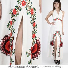 New listing
Vintage 70s Boho Mexican Dress Wedding Birds Embroidered Floral Hippie Maxi S