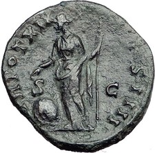 ANTONINUS PIUS Rome Dupondius Authentic Ancient Roman Coin PROVIDENTIA i57887