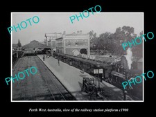 OLD LARGE HISTORIC PHOTO OF PERTH WEST AUSTRALIA, THE RAILWAY STATION c1900