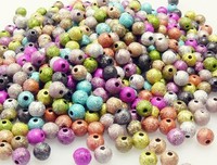 500x Perlenmix Kugeln 6mm bunt Stardust Perlen Acrylperlen Perlenmischung -7033