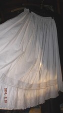 Victorian era whitework cotton embroidered & tucked petticoat slip~rework?