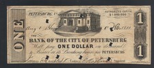 New listing
$1 Dollar 1861 Old Bank Of Petersburg Va Confederate Currency Obsolete Note Bill