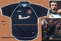 RARA MAGLIA FILA CALCIO PAOLO DI CANIO WEST HAM UNITED FC 2000 SHIRT NO SS LAZIO
