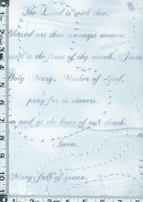 Fabric Benartex Kanvas BIBLE STUDY THE ROSARY BEADS WORDS BLUE 4889 BTHY