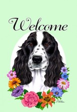 Garden Indoor/Outdoor Welcome Flag (Flowers) - English Cocker Spaniel 631331