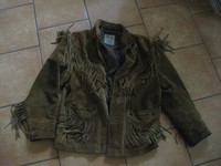 s. schöne Wild Leder Franzen Jacke a.d. 70er, 80er Jahr. Top Zustand  XXL gr. 60