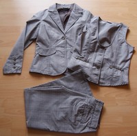 Gina Benotti Anzug Hosenanzug Damenanzug Büro Business Gr. 36 / 38 M kariert  