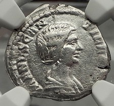 MANLIA SCANTILLA wife of Didius Julianus 193AD Silver Roman Coin NGC VF i59096
