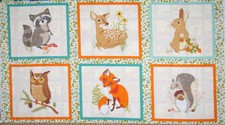 Animal Fabric - Bunny Fawn Fox Forest Fellows #15230 Robert Kaufman - Panel