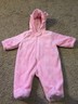 Girls Infant Children's Place Pink Plush Hooded Bunting Snowsuit Sz 3-6 Months
