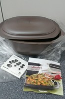 Tupperware Ultra Pro 3,5 l Kasserole mit Gardeckel Rezeptheft in braun NEU