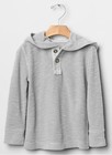 NEW NWT Boy Toddler 5T Baby GAP Henley COTTON Hoodie T-Shirt Light Gray STRETCHY
