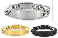 ID Edelstahl Armband mit Gravur nach Wunsch! 3 Varianten! NEU!  Panzerarmband