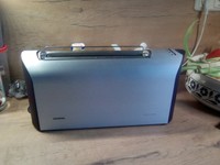 Toaster Siemens Design by F. A. Porsche  silber/blau gebürstetes Aluminium