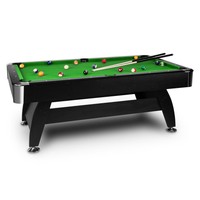 ONECONCEPT 7 FT BILLARDTISCH POOL BILLARD TISCH NUSSHOLZOPTIK + ZUBEHÖRSET GRÜN